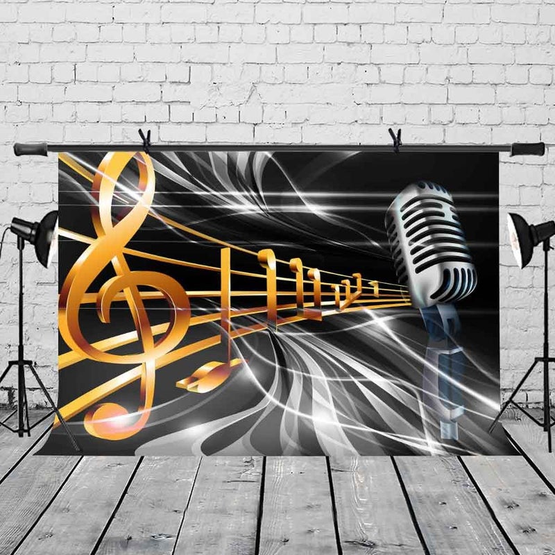 LYLYCTY 7x5ft Dream Music Backdrop Dream Music Symbol Microphone Photography Background and Dream Music Party Backdrop Props LYLX285 - Image 2